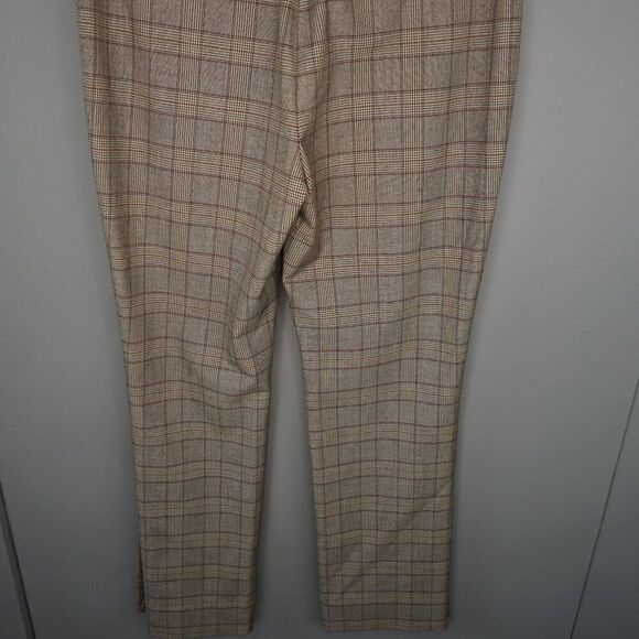 New Veronica Beard Arte Flared Cropped Pant with Slit in Plaid Brown Multi sz 6 - Picture 11 of 16